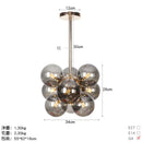 Axyaa Glass Bubble Chandelier Pendant Lamp for Living Room Dining Room Kitchen Island
