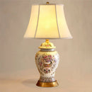 Axyaa Neoclassical Red Ceramic Table Lamp for Bedroom & Living Room