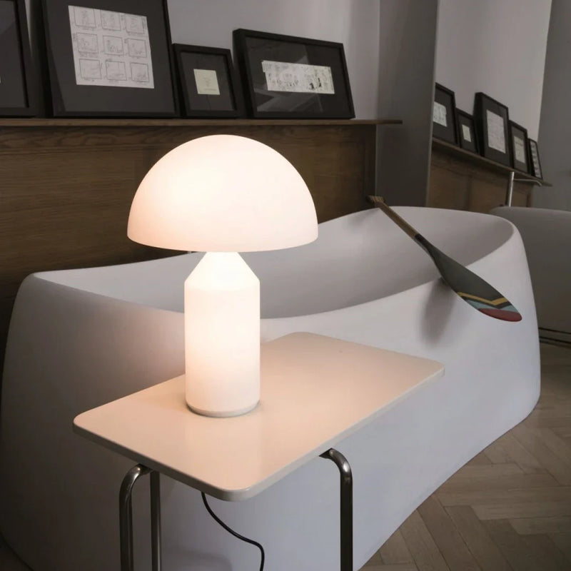 Axyaa White Mushroom Metal Desk Lamp - Modern LED Table Light for Home Decoration