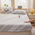 Axyaa 2025 Warm Fleece Fitted Sheet Set, Cozy Mattress Cover & Pillowcase, 3D Flower Design