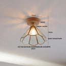 Axyaa Glass Wood LED Ceiling Lights Fixture Modern Ceiling Lamp