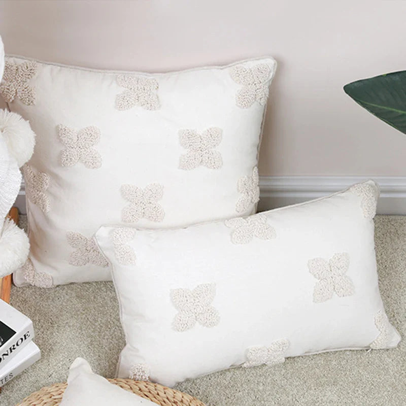 Nordic Style Beige Loop Cushion Covers for Home Decor by Axyaa
