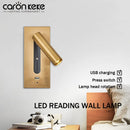 Axyaa LED Wall Lamp Black/Copper with USB Interface for Bedroom, Living Room, Study