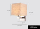 Axyaa Fabric Shade LED Wall Lamp Modern Reading Light for Bedroom Living Room