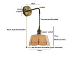 Axyaa Brass & Ceramic LED Wall Lamp - Vintage Style Stair & Bathroom Lighting