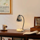 Marble Table Lamp with Black Metal Finish by Axyaa for Hotel Bedroom & Parlor