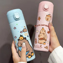 Axyaa Cute Stainless Steel Thermal Water Bottle with Filter, 400ml Thermos Cup
