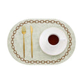 Axyaa Oval Blue Placemats Set for Dining and Kitchen Decor - Non-Slip Table Mats