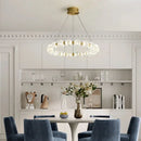 Axyaa Nordic LED Chandelier: Luxury Cream Bean Ceiling Light