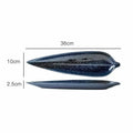 Axyaa Bamboo Leaf Sushi Ceramic Plate for Restaurant, Fish, Snack, Dessert