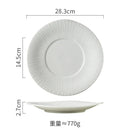 Axyaa Striped Ceramic Plate Set for Molecular Cuisine and Restaurant Tableware