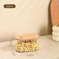 Axyaa Clear Storage Jars with Wood Lid, Airtight Food Container for Kitchen Organization
