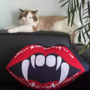 Axyaa Devil Red Lips Halloween Decorative Cushion for Living Room and Bedroom