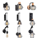 Retro Iron Wall Lamp Black Indoor Light Fixture for Bedroom by Axyaa