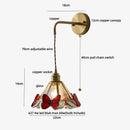 Axyaa Tiffany Butterfly Glass LED Wall Light Fixture for Home Decor and Adjustable Lighting