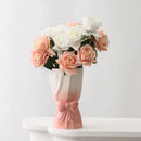 Axyaa Donut Shape Ceramic Flower Vase for Wedding Valentine's Day Home Decor