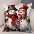 Axyaa Winter Snowman Print Pillowcase Set for Christmas Day Party Décor & Home Gift