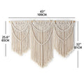 Axyaa Macrame Wall Hanging Tapestry Wooden Stick Boho Decor Tassel Curtain • Hand-Woven Wedding Backgrou