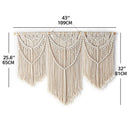 Axyaa Macrame Wall Hanging Tapestry Wooden Stick Boho Decor Tassel Curtain • Hand-Woven Wedding Backgrou