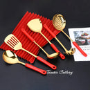 Axyaa 7Pcs Stainless Steel Ceramic Handle Cookware Set