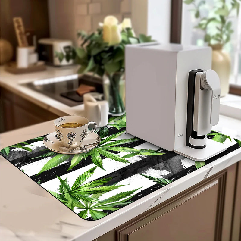 Axyaa Watercolor Lines Absorbent Draining Mat