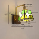 Axyaa Rotatable Dove Tiffany LED Wall Light Fixture Glass in Copper & Walnut