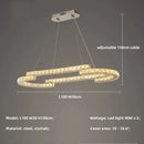 Axyaa Oval Crystal Dimmable Ceiling Chandelier for Villa Bedroom Dining Room