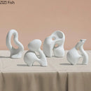 Axyaa Abstract Ceramic Vase Home Decor White Wedding Flower Hydroponics