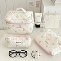 Axyaa Floral Cosmetic Bag Set - 3pcs Portable Toiletry Organizer for Women