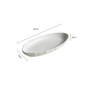 Axyaa Lotus Leaf Oval Plate: Ceramic Fish Steamed Dish for Sushi, Salad, Dessert