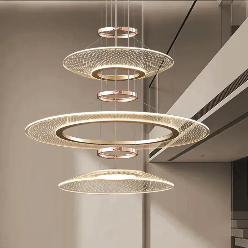 Axyaa Aluminum LED Pendant Lamp: Modern, Simple Design for Living & Dining Rooms