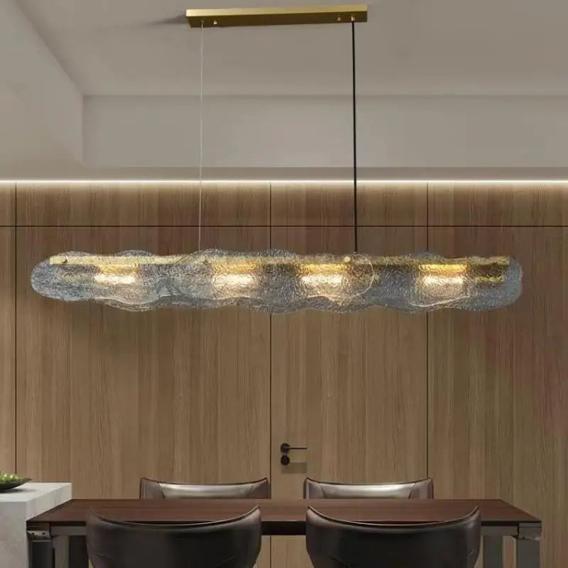 Axyaa Water Ripple Glass Chandelier for Luxury Dining Room