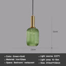 Axyaa Striped Glass Lantern Chandelier LED Pendant Lights for Dining Room Kitchen