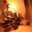 Axyaa Steampunk Pipe Desk Lamp - Industrial Style Robot Bedside Light