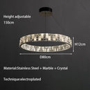 Axyaa Snowflake Print LED Pendant Light: Modern Luxury Crystal Lamp for Living & Dining Room