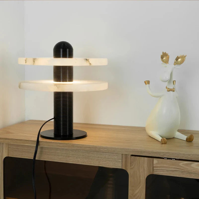Axyaa Nordic Marble Table Lamp 3000K Gold Black Aluminum Home Art Deco
