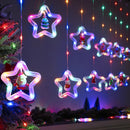 Axyaa Christmas LED Star Circle Fairy Lights USB Curtain Decor