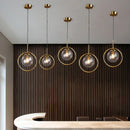 Axyaa Modern Golden Ring Glass Pendant Light Fixture