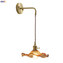 Axyaa Amber Glass LED Wall Sconce Indoor Lighting for Living Room Bedroom Bar