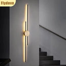 Axyaa Copper and Wood Grid Wall Lamp for High-end Living Room and Bedroom Lighting