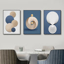 Axyaa Luxury Gold Geometry Canvas Wall Art Set