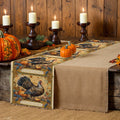 Axyaa Thanksgiving Turkey Flower Pattern Table Runner - Festive Dining Decor