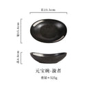 Axyaa Ceramic Ingot Bowl, Irregular Oval Salad Plate, Tableware Special-shaped Soup Plate