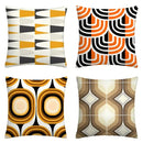 Axyaa Orange Yellow Geometric Pillowcase, Custom Sizes for Living Room Sofa, Home Decor