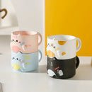 Axyaa Cartoon Cat Ceramic Stacked Cups - 300ML Creative Home Decoration
