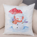 Axyaa Christmas Cartoon Animal Cushion Cover - Santa Claus Pillowcase