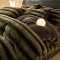 Axyaa Winter Luxury Coral Velvet Queen Duvet Set - Thick & Soft Solid Color