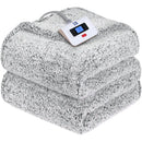 Axyaa Electric Sherpa Heated Blanket - Twin Size, 10 Heat Levels, Auto-Off Timer