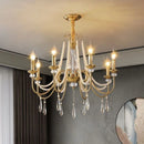 Axyaa Luxury Crystal Chandelier Foyer Pendant Light American Style Home Decor