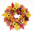 Axyaa Fall Wreath: Maple Leaf Pumpkin Pinecone Berry Thanksgiving Harvest Décor